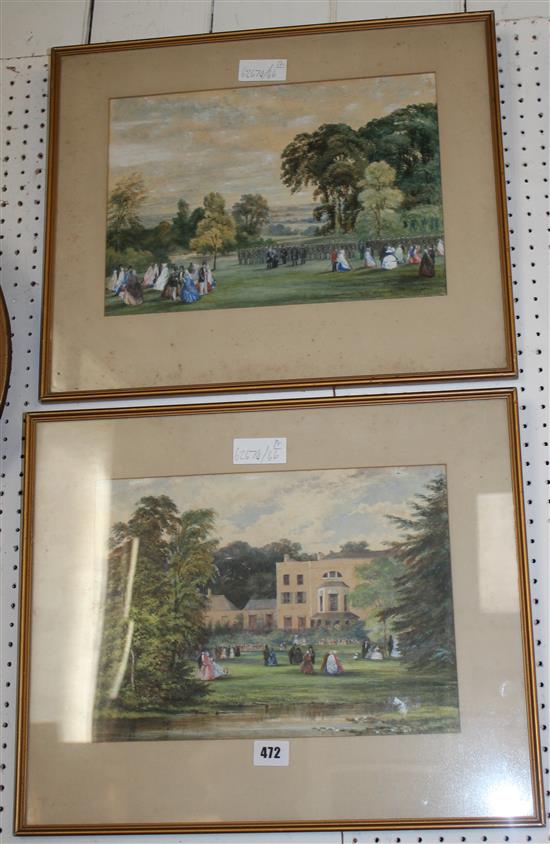 Pair of Victorian watercolours(-)